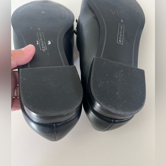 Steven By Steve Madden New York Verta Black Gold Bit Pointed Toe Flats Size 9 - Picture 13 of 13